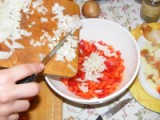 Tofus tortilla - Kapard a hagymát a paprikakockákhoz!