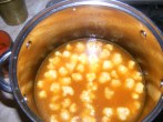 Karfiolleves - A vízzel felöntött leves.