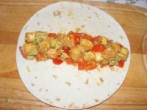 Tofus tortilla - Készen van a töltelék-csík