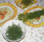Tökfőzelék - Végül ennyi kapor lett.