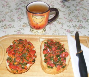 Paradicsomos-bazsalikomos bruschetta