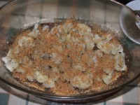 Rakott karfiol - az első réteg karfiol