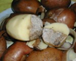 Sütőben sült krumpli - Kettévágás után jól hozzáférhető a hibás rész!