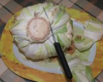 Rántott karfiol - Nyesd le a vastag levél-töveket!